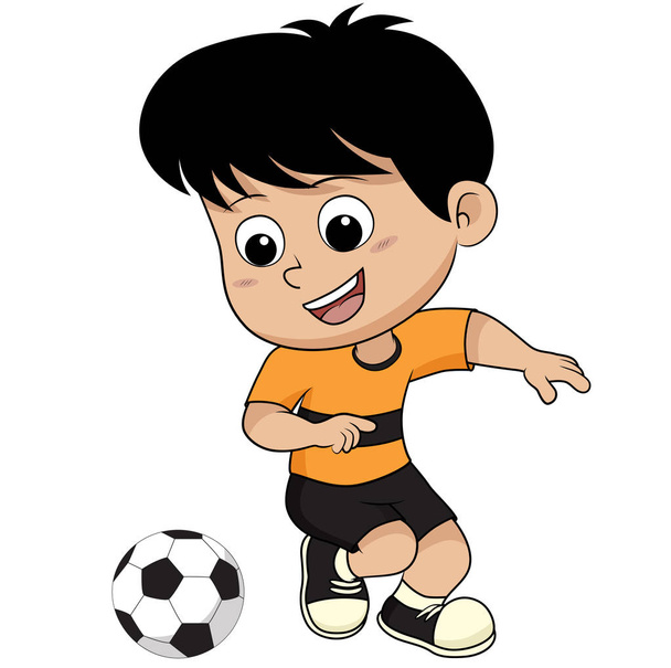 Cartoon soccer kid. - Vektor, Bild