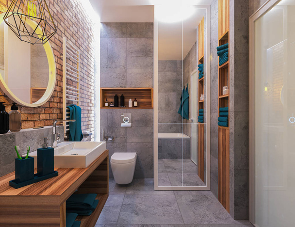 Современный дизайн ванной комнаты
 - Фото, изображение