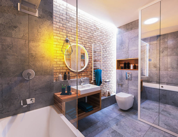 modern design of a bathroom - Photo, Image