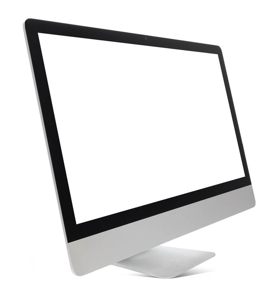 Αιωρείται αλουμινίου υπολογιστής όλα σε ένα, απομονώνονται σε λευκό - Φωτογραφία, εικόνα