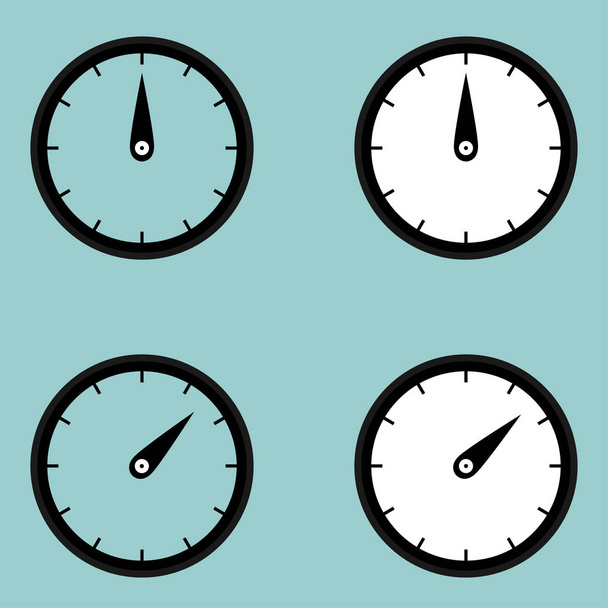 Black clock watcher timer icon. - Διάνυσμα, εικόνα