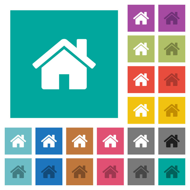 Casa quadrado plana multi ícones coloridos
 - Vetor, Imagem