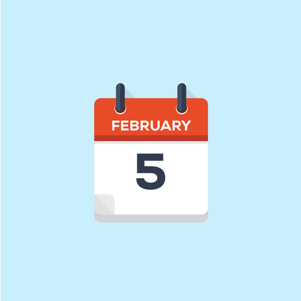 5. februari kalender, vectorillustratie - Vector, afbeelding