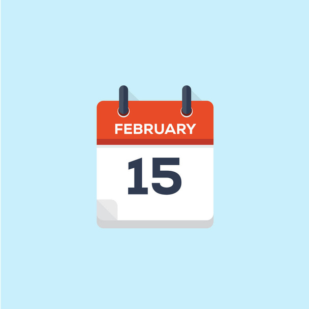 15 лютого календар, векторна ілюстрація
 - Вектор, зображення