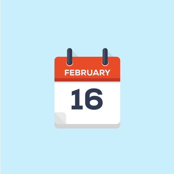 16. Февраль календарь, векторная иллюстрация
 - Вектор,изображение