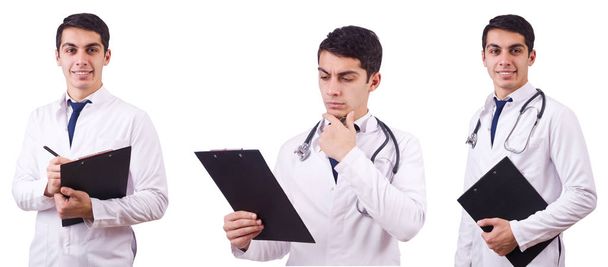 Médico masculino aislado en el blanco
 - Foto, imagen