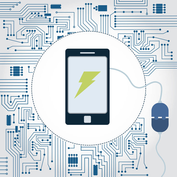 Phone, socket and electronics circuit - ベクター画像