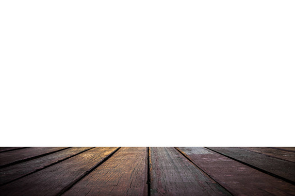 Empty wood table top isolate on white background. - Φωτογραφία, εικόνα