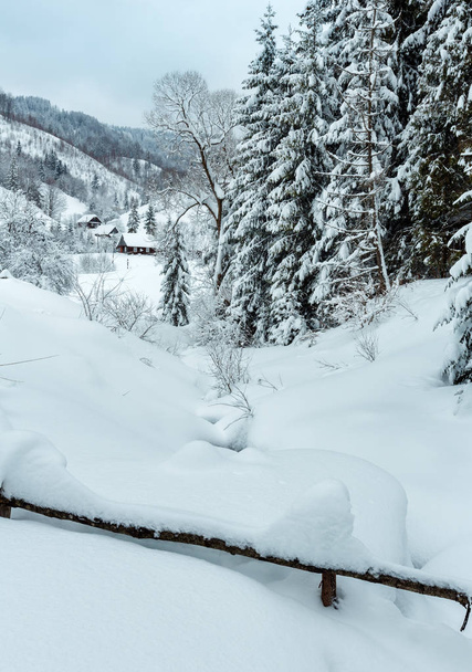 Τοπίο το χειμώνα Ουκρανικά Καρπάθια Όρη. - Φωτογραφία, εικόνα