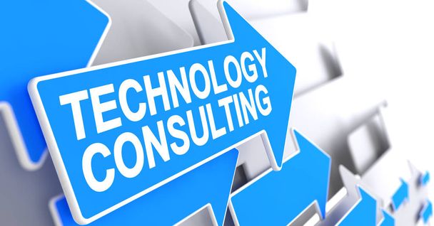 Technology Consulting - Message on the Blue Arrow. 3D. - Photo, Image