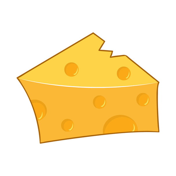 Ilustração isolada de queijo sobre fundo branco
 - Vetor, Imagem