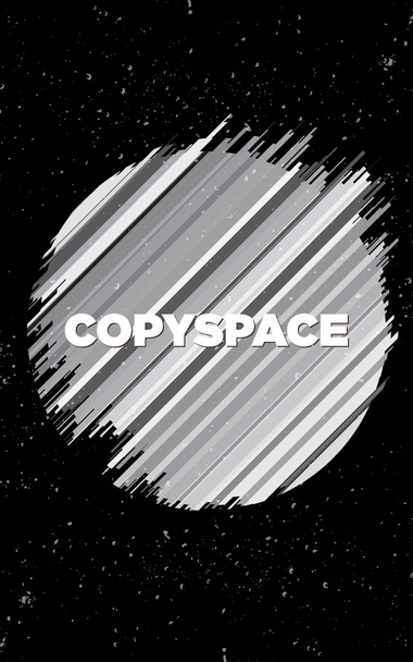 abstrakter, kreisförmiger Graustufen-Hintergrund mit Copyspace - Vektor, Bild