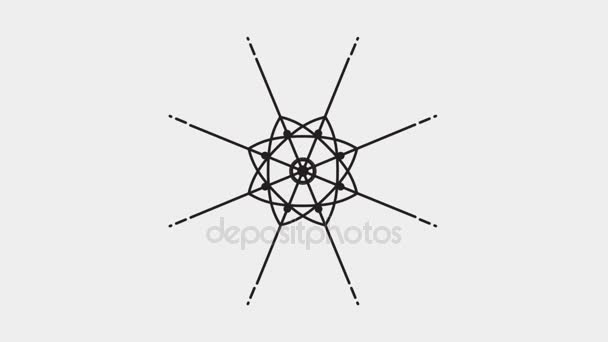 Animación geométrica abstracta, Mandala, atrapasueños - Elementos oscuros sobre fondo gris
 - Metraje, vídeo