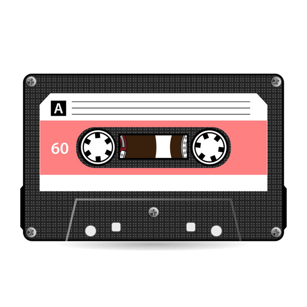Retro Audio Cassette Vector. Cassette audio en plastique. Ancienne technologie, illustration de design réaliste. Isolé sur fond blanc
 - Vecteur, image