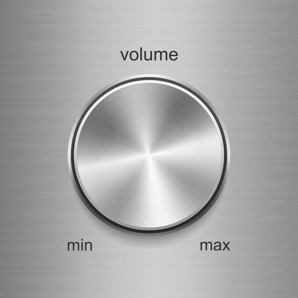 Volume sound control with metal brushed texture - Vetor, Imagem