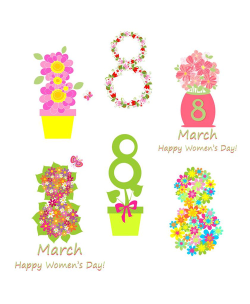 Greeting applique for 8 March - ベクター画像