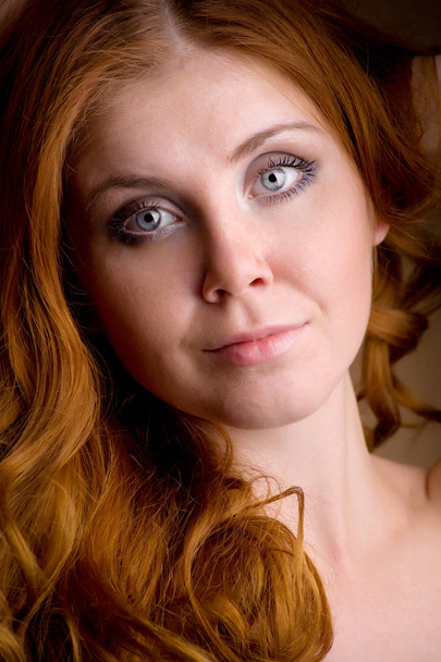 Portrait of a beautiful red-haired girl - Foto, immagini