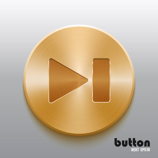 Rewind next golden button - Vektor, Bild