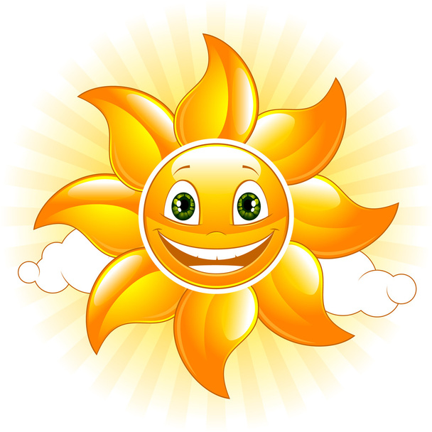 Cartoon happy sun - Vector, Image