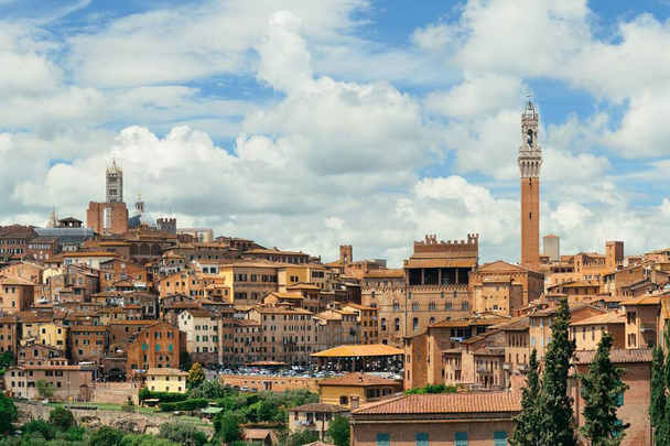 Middeleeuwse stad Siena panorama - Foto, afbeelding