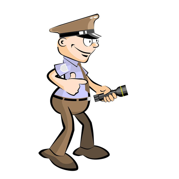 Security Guard and Lantern isolated - Vector, Image
