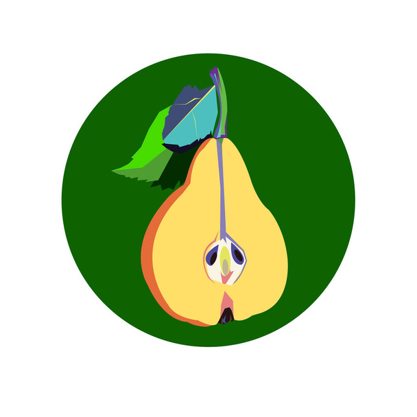 pear green vector leaf healthy apple fruits - Vektor, obrázek