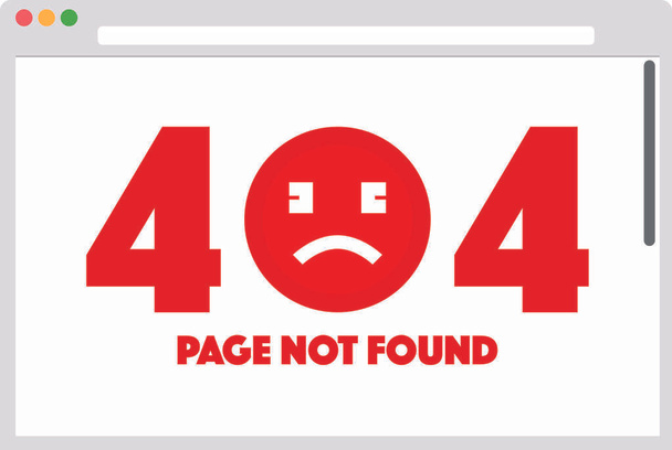 Prohlížeč souborů s 404 error a emotikony. Vektorové ilustrace - Vektor, obrázek