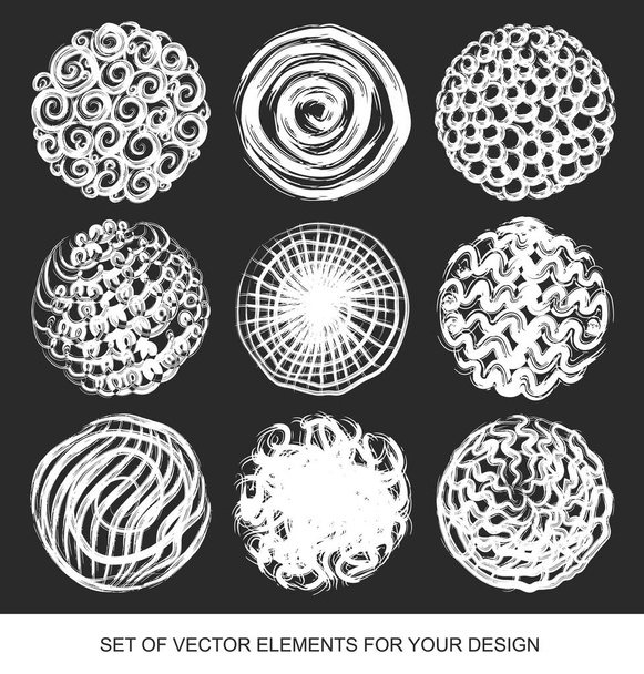 Conjunto de formas de garabato dibujado a mano, grunge, elemento de diseño de vectores
 - Vector, Imagen