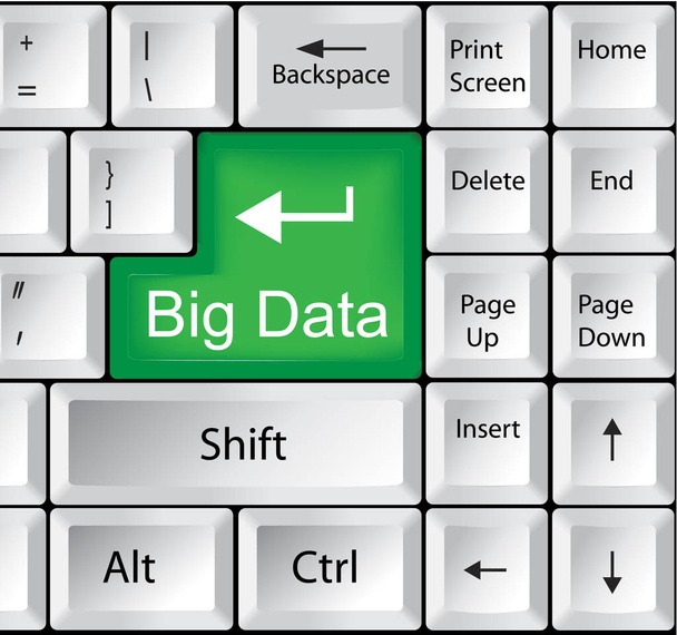 Клавиатура компьютера с большими данными - бизнес-концепция
 - Вектор,изображение