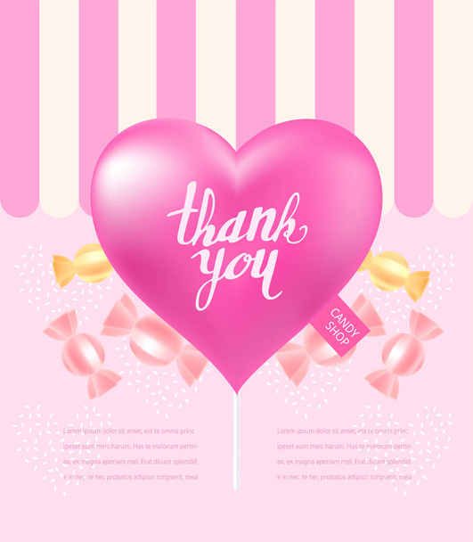 Sweet candy illustration, Valentine's day, Couple day event banner, lovely design - Vector, Image