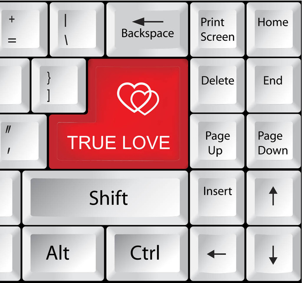 Teclado de ordenador con verdadero amor
 - Vector, imagen