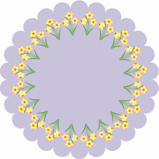 easter daffodil flowers frame - Vector, Image