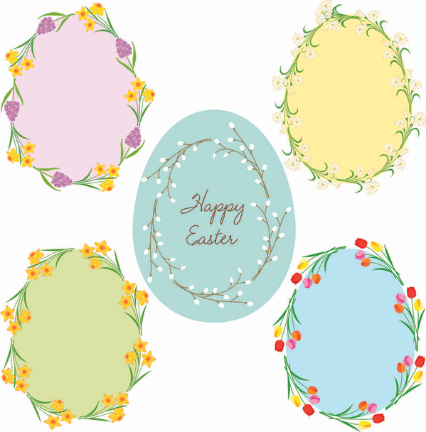 Uovo pasquale colorato con fiori
 - Vettoriali, immagini