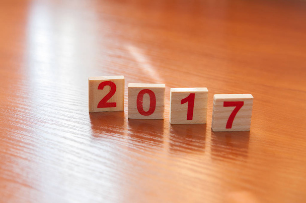 Numbers, 2017, new year, wooden, wood - Foto, Imagen