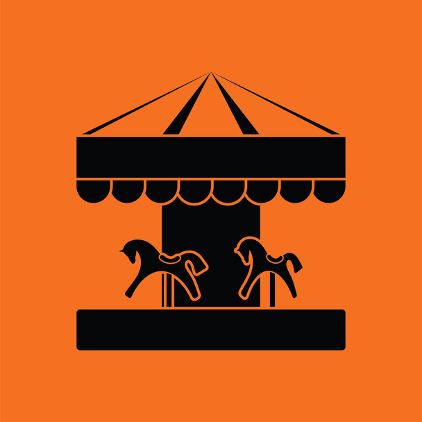 Děti koně rotující ikona - Vektor, obrázek