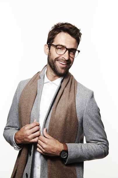 Man wearing scarf and spectacles   - Valokuva, kuva