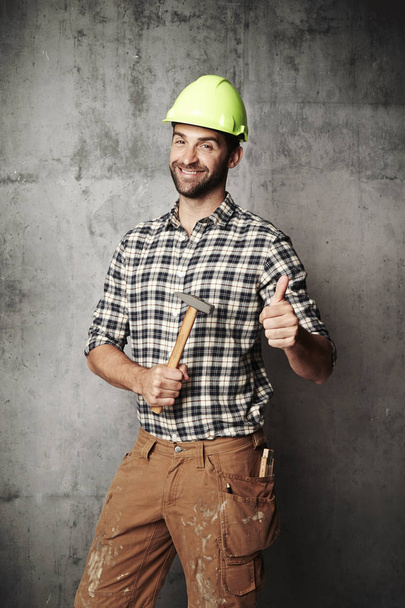 Construction worker in hardhat  - Fotó, kép