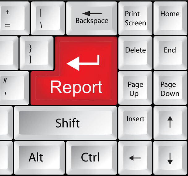 Computer Keyboard with Report - Business Concept - Vector, Image