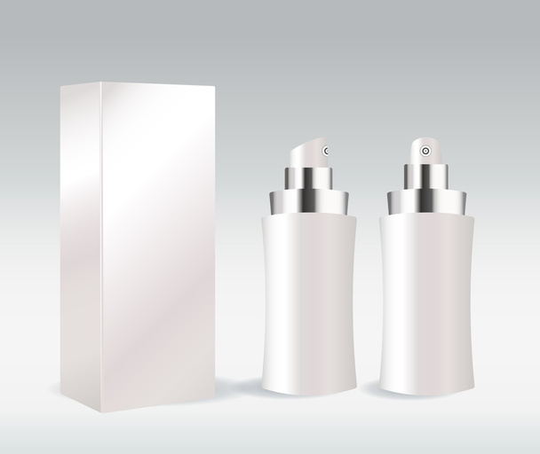 White cosmetic container for face cream, gel, serum or foundation - Vektori, kuva