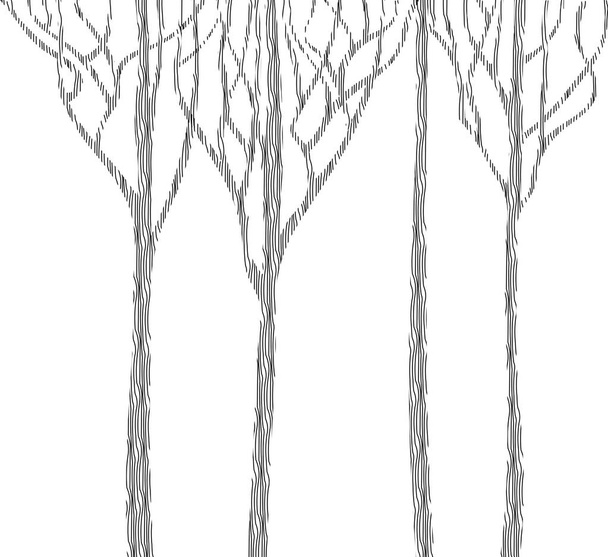 Hintergrund stilisierte Bäume. Vektorillustration. - Vektor, Bild