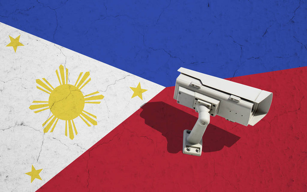 Caméra de rue sur drapeau de Philippines
 - Photo, image