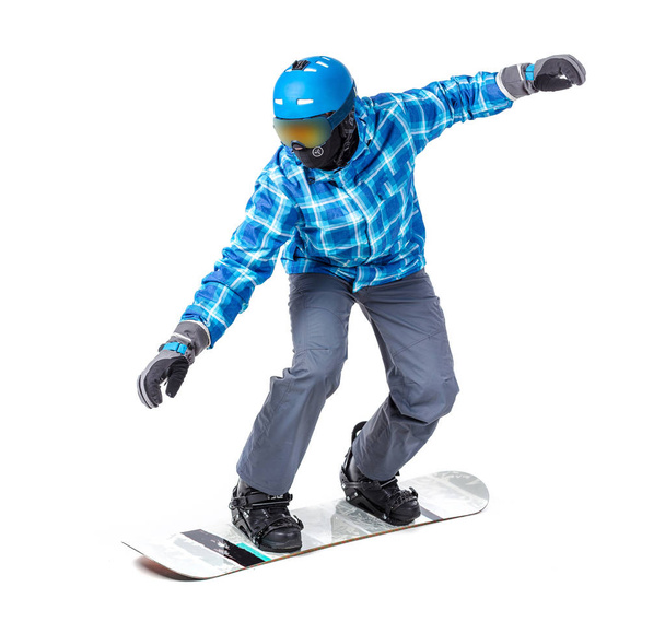 man in sportswear with snowboard - Фото, зображення