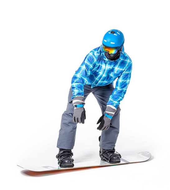 man in sportswear with snowboard - Foto, Imagen