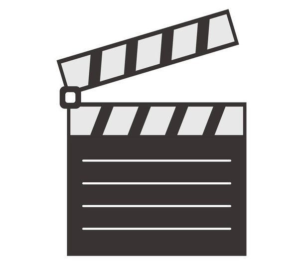 clapperboard icon illustrated on a white background - Vector, Image
