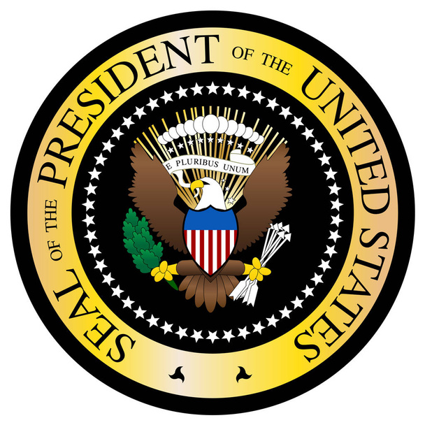 Presidential Seal Black And Gold  - Vector, Image