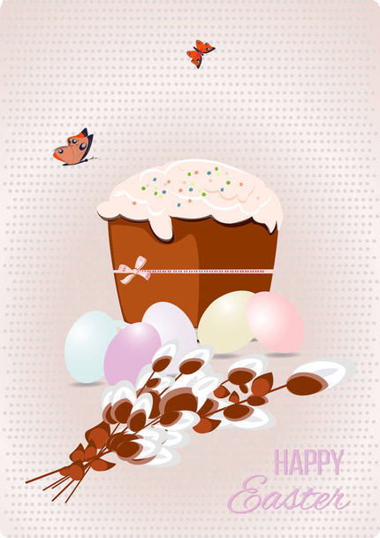 Happy easter Greeting Card. Vector illustration is. - Vector, Image