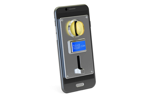 Mobile phone payment concept. 3D rendering - Foto, Bild