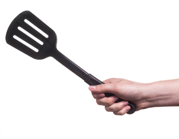 Woman holding kitchen utensils - Foto, Imagem