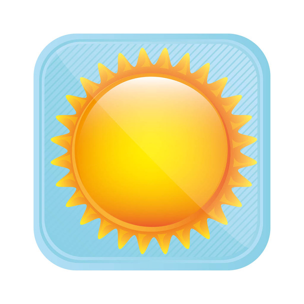 yellow light sun icon - Vector, Image