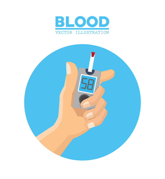 blood hand diabetes test - Vector, Image